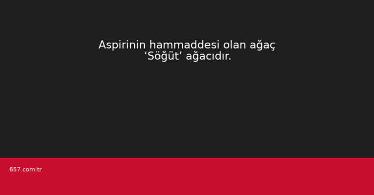 Aspirinin hammaddesi olan ağaç ‘Söğüt’ ağacıdır.