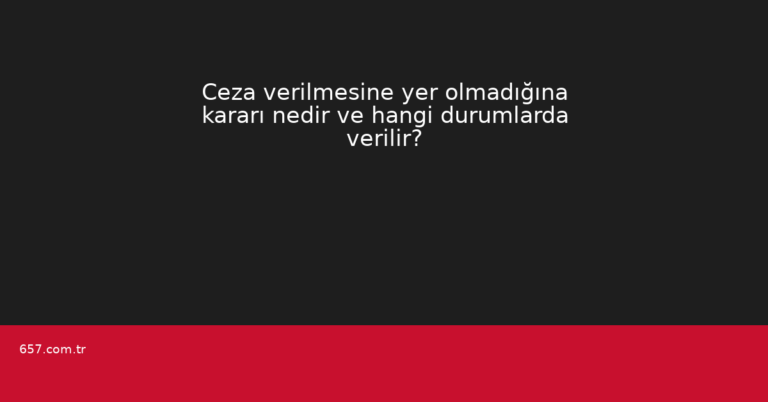 Ceza verilmesine yer olmadığına kararı nedir ve hangi durumlarda verilir?