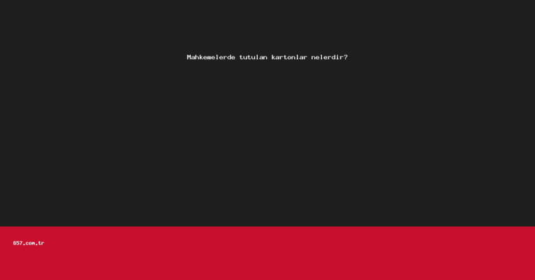 Mahkemelerde tutulan kartonlar nelerdir?