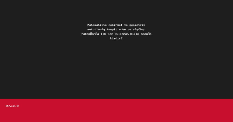 Matematikte cebirsel ve geometrik metotları tespit eden ve sıfır rakamını ilk kez kullanan bilim adamı kimdir?