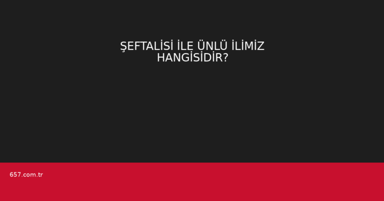 ŞEFTALİSİ İLE ÜNLÜ İLİMİZ HANGİSİDİR?