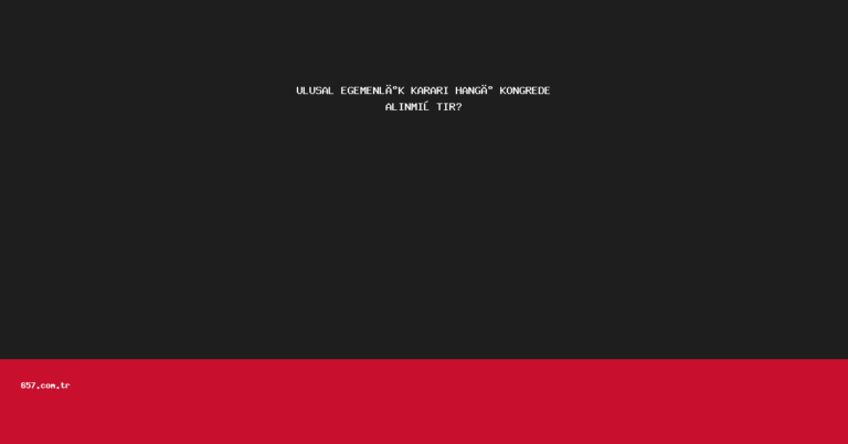 ULUSAL EGEMENLİK KARARI HANGİ KONGREDE ALINMIŞTIR?