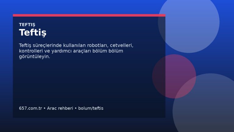 Teftiş Rehberi: Ne İşe Yarar, Hangi Araçlar Var?