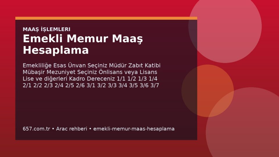 Emekli Memur Maaş Hesaplama kapak gorseli