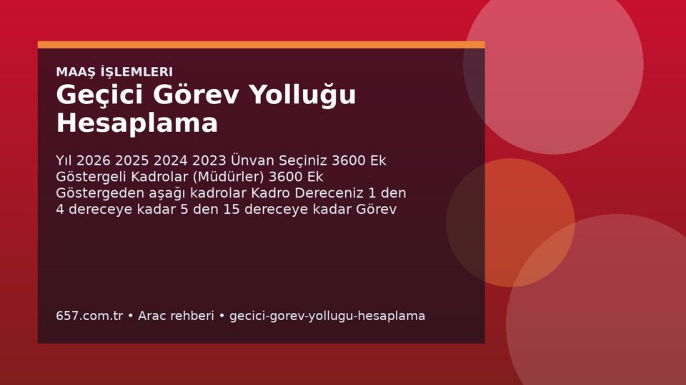 Geçici Görev Yolluğu Hesaplama kapak gorseli