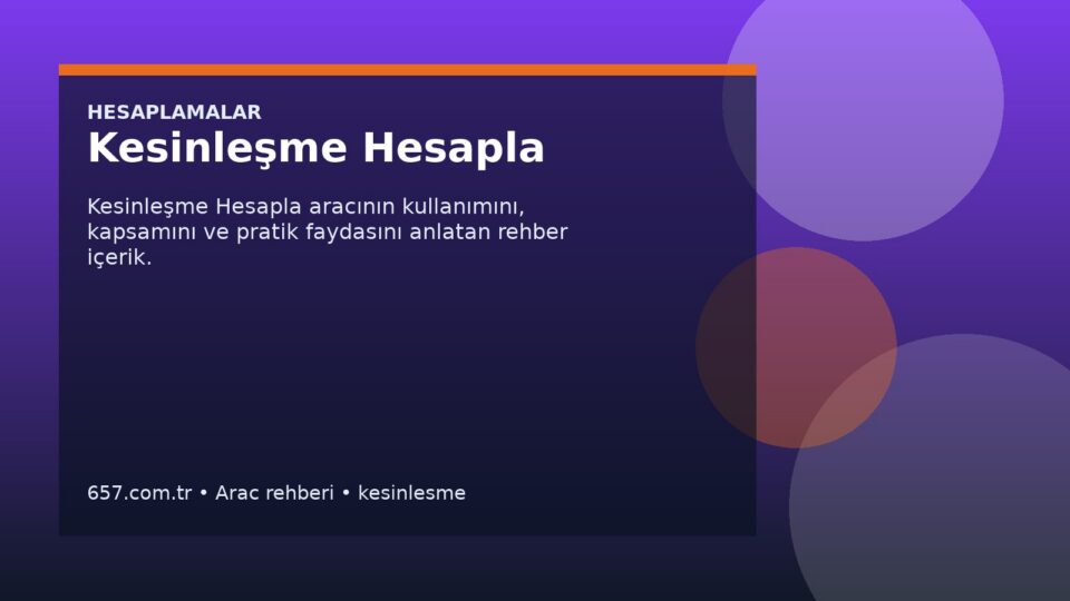 Kesinleşme Hesapla kapak gorseli