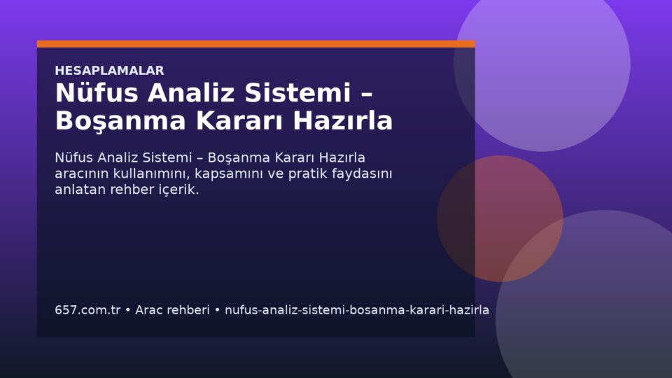 Nüfus Analiz Sistemi – Boşanma Kararı Hazırla kapak gorseli