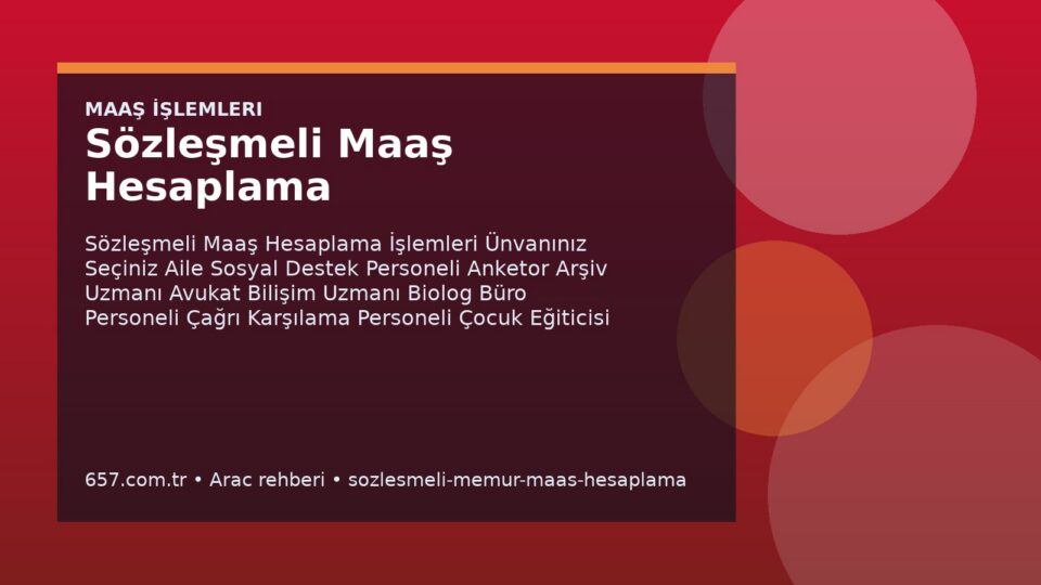 Sözleşmeli Maaş Hesaplama kapak gorseli